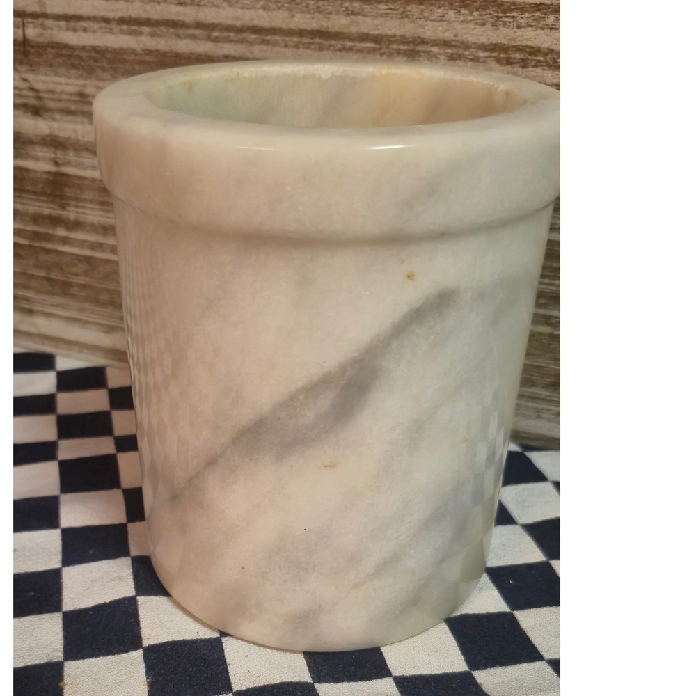 White Marble Wine‎ Chiller Utensil Holder Heavy Stone Bottle Cooler 6 inch